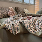 YICKYUE - 1pc Flower Print Comforter For Summer Autumn Winter,Pure Cotton Gauze Face Thick Quilt Core Blanket For Single Drop Shipping