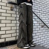 Hearujoy Men'S Clothing Casual Jeans American Retro High Street Pants Men'S Niche Design Pleated Flared Wide-Leg Pants Y2k Jeans