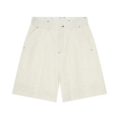 Hearujoy Men's Shorts Casual Plaid Elastic Waist Loose Straight Wide Leg Solid Color Male Trousers Simple Summer 9C6726
