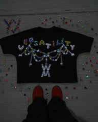 Hearujoy Y2k Street retro design sense letter print short-sleeved T-shirt men new Gothic Harajuku fashion casual oversized shirt top