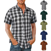 HEARUJOY - Wrinkle-Free New Men'S Shirt Mens Outdoor Vintage Button Short Sleeve T Shirt Casual Top Chemises Hommes