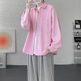 YICKYUE - Men's Casual Shirt Single Breasted Striped Long Sleeve Shirt with Chest Pocket Loose Fit ComfortableShirt for Office Wear