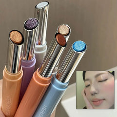 YICKYUE - Punk Pearlescent Purple Glitter Eyeshadow Stick Waterproof Lasting Shimmer Blue Eye Shadow Highlighter Pen Eyes Makeup Cosmetics