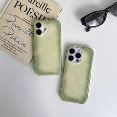 YICKYUE - Fashion Chic Fresh Emerald Green Color Smudging Color IMD Phone Case For iPhone 17 AIR 16 15 14 13 12 11 Pro MAX Plus Y2K Cover