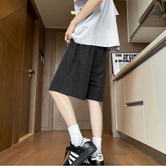 HEARUJOY - Star Men's Summer Thin Ice Silk Cool Sports High Street Casual Mid-sized Pants