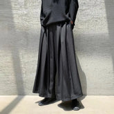 HEARUJOY - Y2k Gothic Dark Style Skirt Pants Genderless Spring Street Wear Fashion Japanese Plain Daily Casual Hakama Wide-Leg Pants Unisex