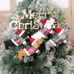 YICKYUE - 4 Pcs Christmas Dachshund Ornament Set - Cute Puppy Shaped Holiday Pendants For Christmas Tree Decorations, Holiday Hangings