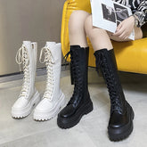 Hearujoy Chunky Platform Punk Boots Women 2023 Autumn Winter Thick Bottom Knee High Boots Woman Fashion PU Leather Motorcycle Botas Mujer
