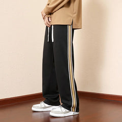 HEARUJOY - New American Streetwear Pants Men Autumn Fall Casual Sports Pants Fashion Classic Side Stripes Matching Color Pants