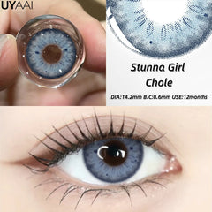 YICKYUE - New 1pair Colored Contact Lenses for Eyes Blue Natural Look Brown Eye Lenses Cosmetic Beauty Pupils
