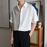 HEARUJOY - Green Black White Man Shirt Short Sleeve Plain Shirts for Men Cheap Brand Sale New in High Quality Luxury Summer with Collar
