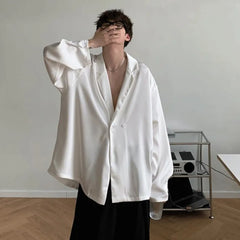 HEARUJOY - Summer Thin Blazer Men Business Society Mens Suit Jacket Korean Loose Casual Dress Jacket Men Black White Formal Jackets