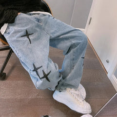 Hearujoy Straight tube loose fitting spring and autumn Korean version trendy casual men's Hong Kong style wide leg pants