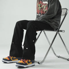 Hearujoy Autumn New High Street Pants Men Y2k Streetwear Multi-pocket Overalls Harajuku Loose Casual Trousers Straight Mopping Pants