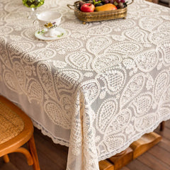 YICKYUE - French Pastoral Style Tablecloth Embroidery Cotton Minimalist Tablecloth Garden Table Decorative Cloth Picnic Cloth For Outing