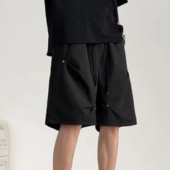HEARUJOY - Pleated Design Casual Shorts Casual Shorts M XL Mens Outdoor Shorts Pleated Workwear Shorts Solid Pattern Thin Casual Pants
