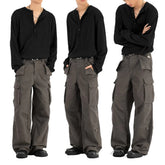 HEARUJOY - Casual Wear Draped Casual Top Comfortable O Neck T-shirt Vintage Solid Color Top For Men Suitable For Vacation