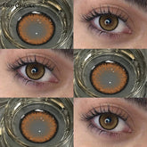 YICKYUE - 1 Pair Natural Brown Color Contact Lenses Warm Tone Eye Colored Pupils Hazel Color Lenses Makeup Cosmetic Beauty