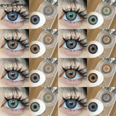 YICKYUE - Fashion Blue Colored Contact Lenses 1 Pair Brown Soft Lenses Gray Color Contact Lenses for Eyes Makeup