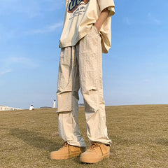 Hearujoy Summer Cargo Pants Men Black Wide Cargo Trousers Male Green Casual Loose Japanese Korean Streetwear Hip Hop Safari Style