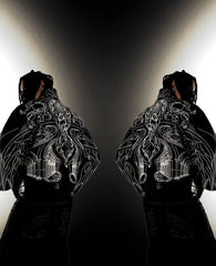 Hearujoy Retro Y2k Gothic Jackets for Men Hip Hop Rock Line Letter Pattern Pu Leather Jacket Black Thickened Loose Zipper Jacket Coats