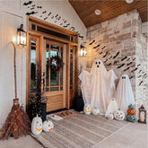 YICKYUE - 100cm Scary Standing Ghost Outdoor Halloween Light Up Decoration for Front Door Garden Haunted House Party Supplies