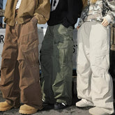 HEARUJOY - Spring Autumn Big Pocket Men's Cargo Pants Loose Straight Wide Leg Trousers Baggy Outdoor Workwear Pants Man Hip Hop Sweatpants