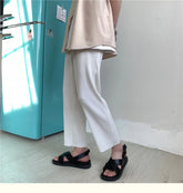 HEARUJOY - Korean version Pleated Shirring Pants Men's NEW Fashion Elastic Waist Casual Pants Men Streetwear Ice Silk Trousers Mens Pants