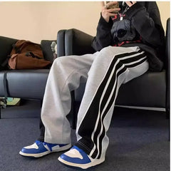 HEARUJOY - Loose Autumn Winter Wide Straight Baggy Trousers For Men Punk Casual Pants Man Trend Luxury Classic Streetwear Polyester Sale