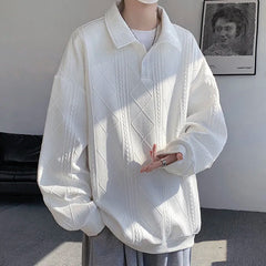 HEARUJOY - Spring Lapel Hoodie Men Fashion Casual Pullover Sweatshirt Men Streetwear Korean Loose Casual Hoodie Men Oversized Hoody M-3XL