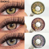 YICKYUE - 1Pair Colored Contact Lenses with Prescription New Brown Daisy Contact Lenses Purple Beautiful Pupils Soft Contact Lenses