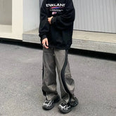 Hearujoy Summer Wide Baggy Hip Hop Straight Grey Pocket Thin Trousers for Men Loose Casual Pants Man Hippie Zip Cotton Korean Style Y2k