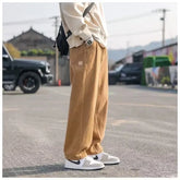 HEARUJOY - American high street workwear men spring and autumn new thin retro casual loose straight pants