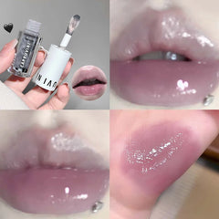 YICKYUE - Clear Transparent Grey Purple Lip Gloss Hydrating Drying Lips Mirror Lip Glaze Tint Plumper Moisturizing Crystal Lip Oil Makeup
