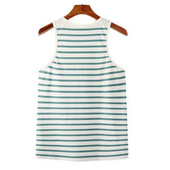 HEARUJOY - Summer New Striped Men's Vest Elastic Slim Fit T-shirt Fashion Clothing Metal Button Sleeveless Tees Muscle Sexy Man Tank Tops