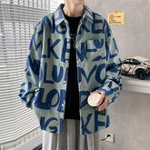 Hearujoy Long Sleeved Shirt Men's and Women's Trendy Brand Loose American Retro High Street Full Print Trendy Shirt Trend