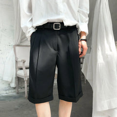 HEARUJOY - Summer Thin Five-Quarter Casual Pants Men's Japanese Sle Suit orts Student DK orm Pants High Waist Straight Leg Trousers