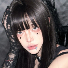 YICKYUE - 1pair Black White Halloween Color Contact Lenses Crazy Eye Lens