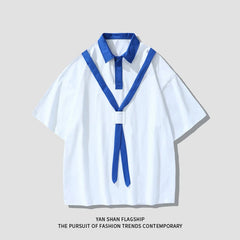 HEARUJOY - Polo Shirt Short-sleeved Men's Summer New Trendy Design Top Loose Half-sleeved Cotton T-shirt Men's T-shirt