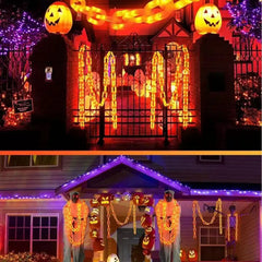 YICKYUE - 2/3M Halloween Plastic Chain Lights Props Chains with 8 Lighting Modes String Lights for Skeleton Dog Spooky Outdoor Decorations