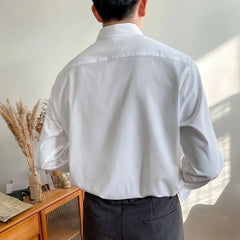 HEARUJOY - Mens Shirts Wrinkled Stitching Casual Shirts Streetwear Fashion Personality Versatile Long-Sleeve Tops Men'S Clothing 2025 New