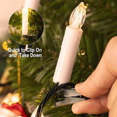 YICKYUE - Flameless Taper Christmas Candle String Light with Clips 10 LED for Home Party Xmas Tree Ornaments Holiday Decorations