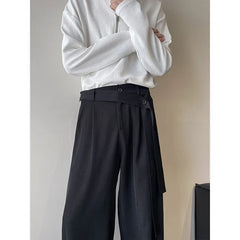 HEARUJOY - Coffee Black Suit Pants Men Society Mens Dress Pants Korean Loose Casual Wide Leg Pants Mens Office Formal Trousers Large Size
