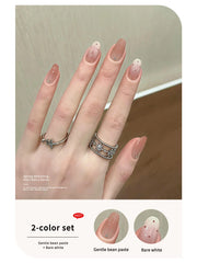 YICKYUE - 2 Colors Milky White Nude Pink Neutral Sheer Translucent Soak Off UV Gel Nail Kit, Nail Concealer for Salon DIY