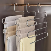 YICKYUE - 3pcs/Stainless Steel Trouser/Skirt Hanger with Fixed Clamps - Non-Slip, Heavy-Duty, for Wardrobe Organization and Storage