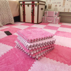 YICKYUE - Soft Plush Children's Mat Baby Toys Eva Foam Puzzle Carpet Warm Children Play Mats Interlocking Rugs Infant Carpet 30*30*1cm
