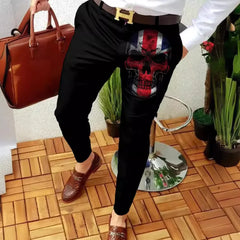 HEARUJOY - Men Suit Pant Long Pants Print Mid Waist Simple Slim Fit Zipper Splice Casual Regular Straight Trousers Autumn Winter 2025 New