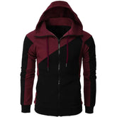 HEARUJOY - Color Block Hooded Men Slim Fit Sweatshirt Casual Fashion Long Sleeve Sporty Jacket Stylish Outerwear For Men Trendy Streetwear