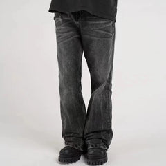Hearujoy Harajuku Washed Vintage Straight Wide Leg Denim Pants Men and Women High Street Baggy Casual Flare Jeans Pants Y2K Oversized