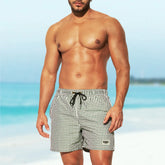 HEARUJOY - Mens Swimming Trunks Plaid Lined Beach Vacation Casual Shorts Summer Fashion Quick-Drying Breath Pants Men'S Clothing 2025 New